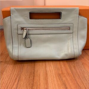 Coach Light Mint Green Leather Clutch